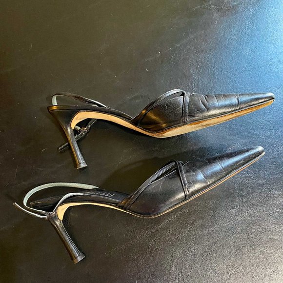 Anne Klein Black Slingback Shoes - Sz 11 Medium - Picture 3 of 7